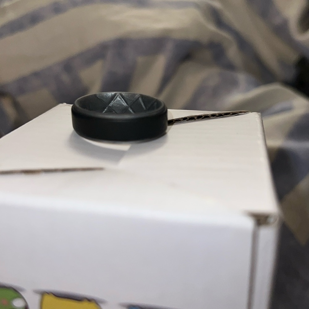 Grey and black silicone ring
